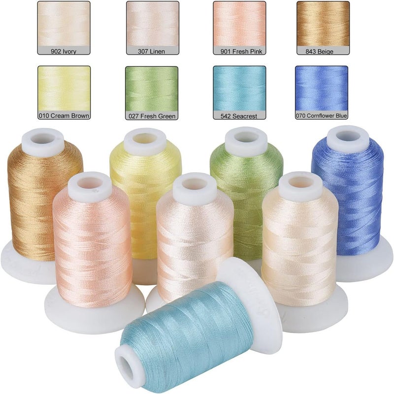 simthread Pastel Embroidery Thread – 8 Shades Compatible with Brother Colors, 550 Yards Each, 40WT Polyester, for Brother, Babylock, Janome, Singer & Other Machines - Image 1